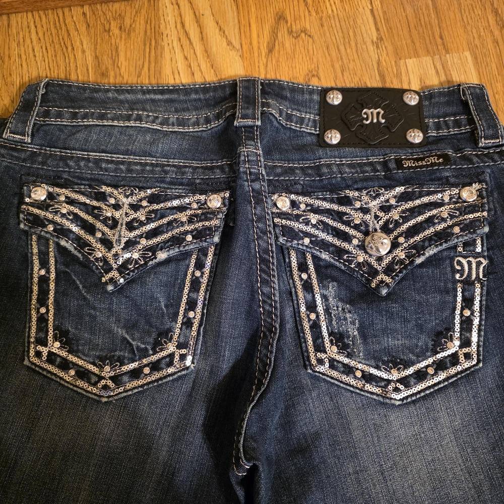 Miss Me Women's Blue Embellished Jeans 29x30